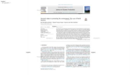 Personal values in protecting the environment: The case of North America